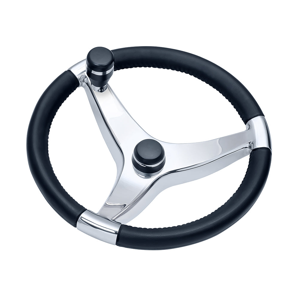 Schmitt Marine Evo Pro 316 Cast Stainless Steel Steering Wheel w/Control Knob - 13.5"