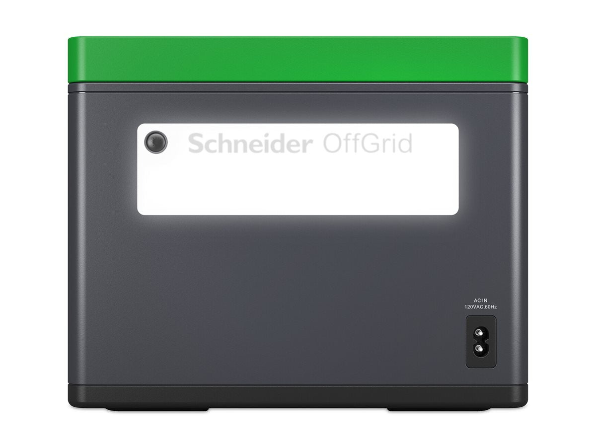 Schneider OffGrid 500 - Portable power station - LCD, NEMA, sinewave, 3 USB-A, 2 USB-C, wireless charger - AC 120 / DC