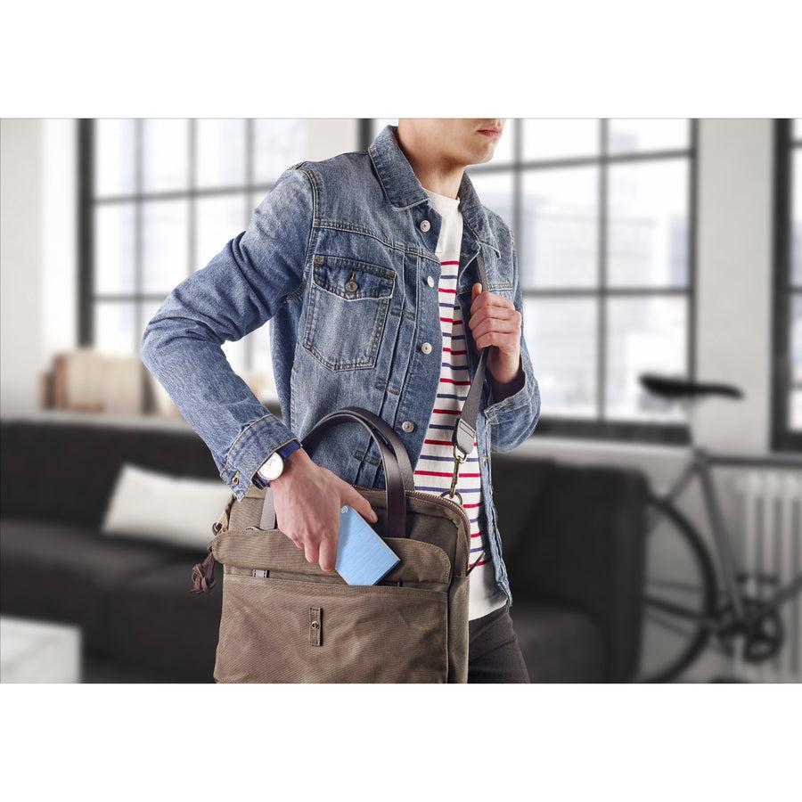 Seagate 2Tb Backup Plus Slim Portable External Hard Drive Usb 3.0 Sthn2000402 Light Blue + 1Yr Mylio Create + 2Mo Adobe Cc Photography