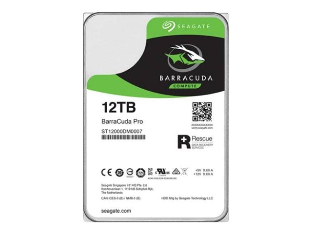 Seagate Barracuda Pro ST12000DM0007 - Hard drive - 12 TB - internal - 3.5 - SATA 6Gb/s - 7200 rpm - buffer: 256 MB -