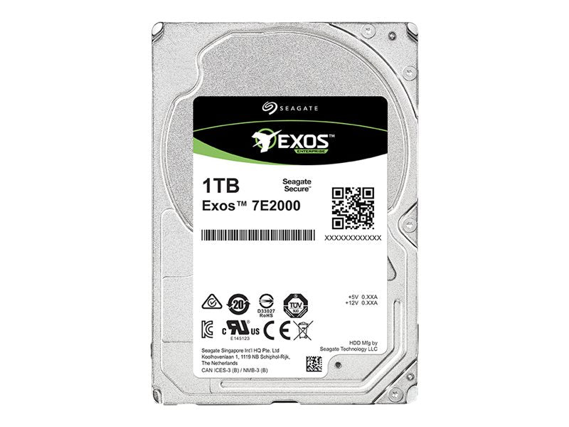 Seagate Exos 7E2000 ST1000NX0373 - Hard drive - encrypted - 1 TB - internal - 2.5 SFF - SAS 12Gb/s - nearline - 7200 rpm