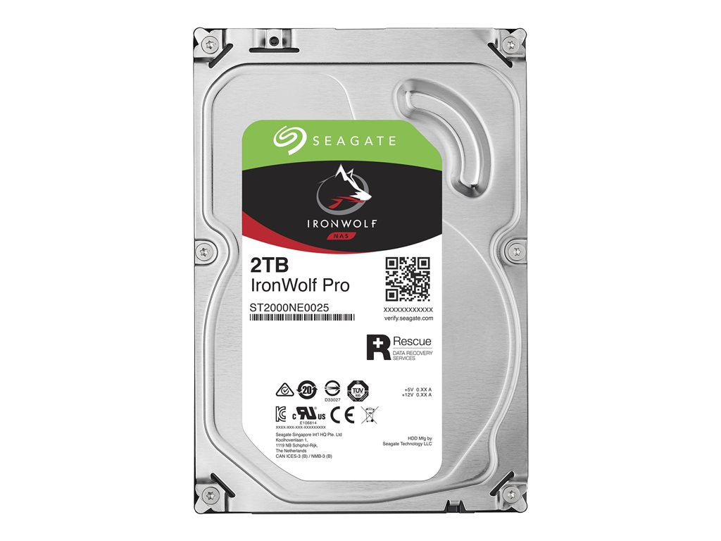 Seagate IronWolf Pro ST2000NE0025 - Hard drive - 2 TB - internal - 3.5 - SATA 6Gb/s - 7200 rpm - buffer: 128 MB - with