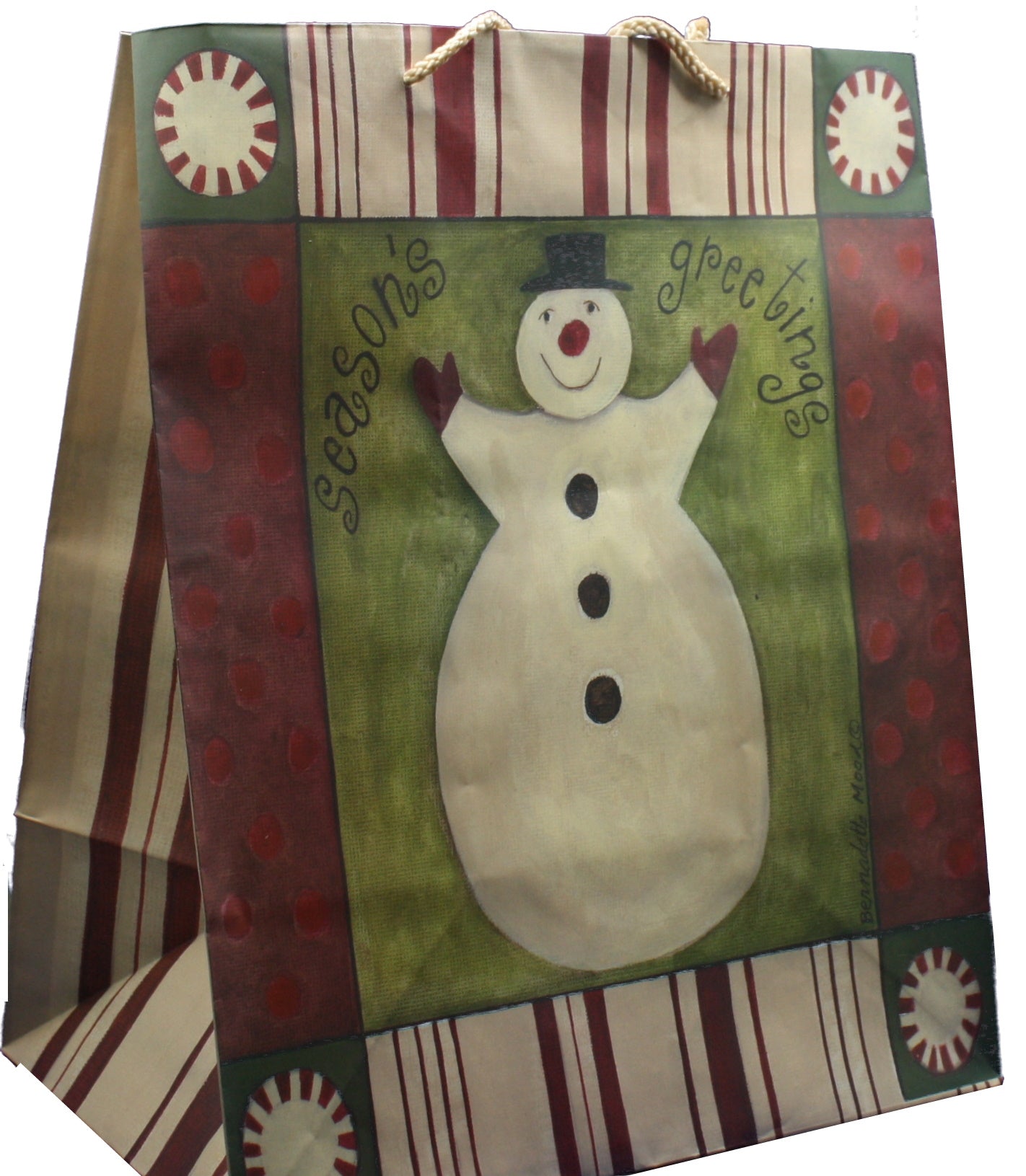 Season's Greetings Snowman Gift Bag - Large