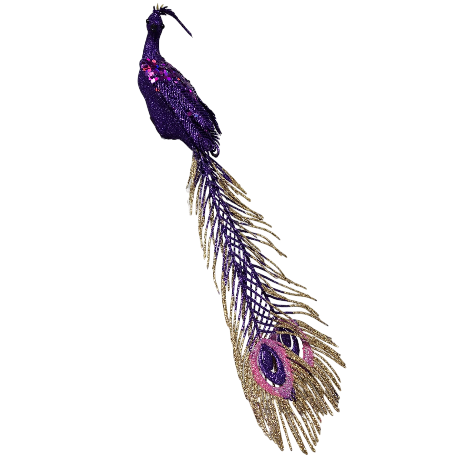 Sequin Peacock Ornament -