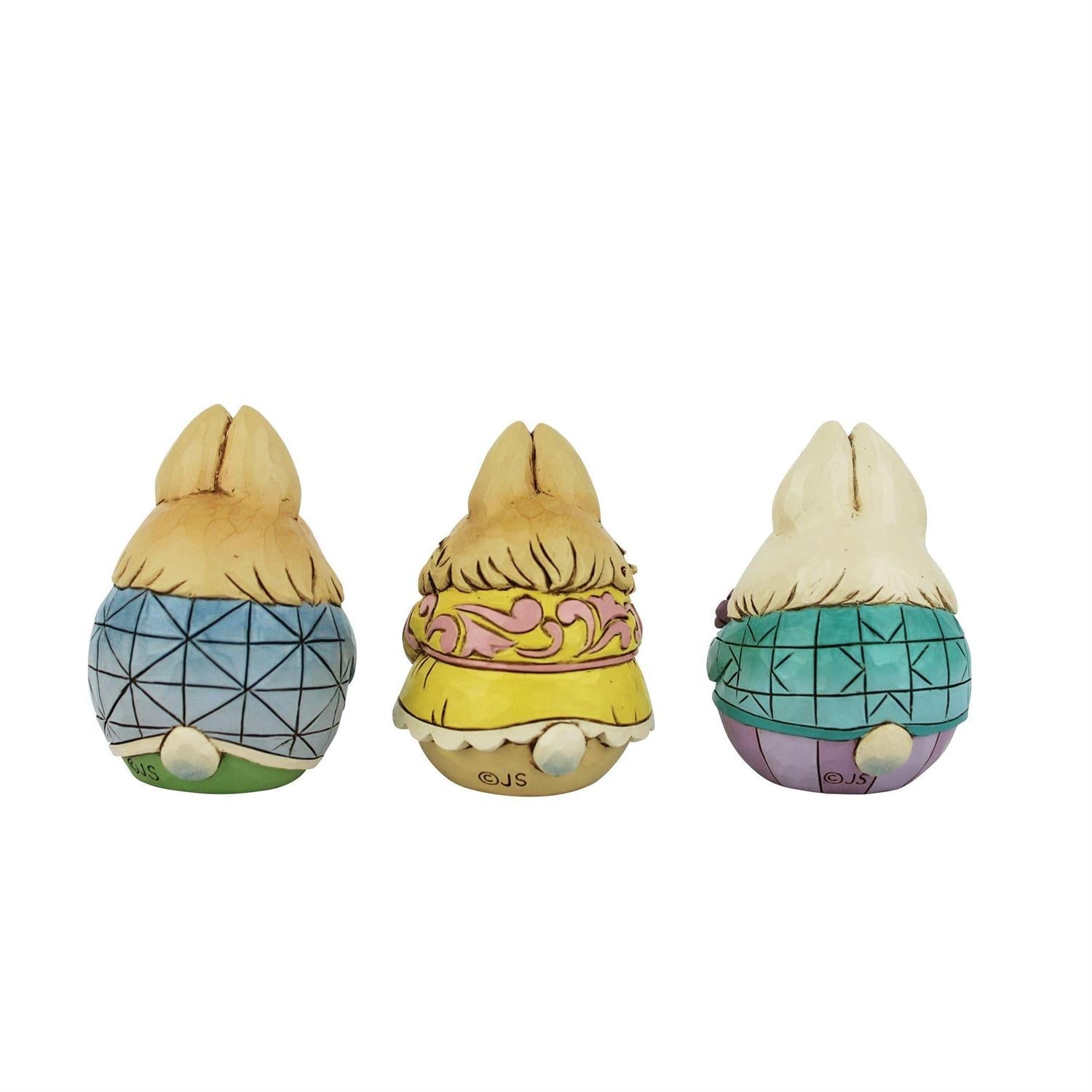 Set of 3 Mini Bunny Eggs Figurine