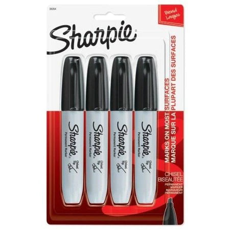 Sharpie Chisel 4Pk Blk