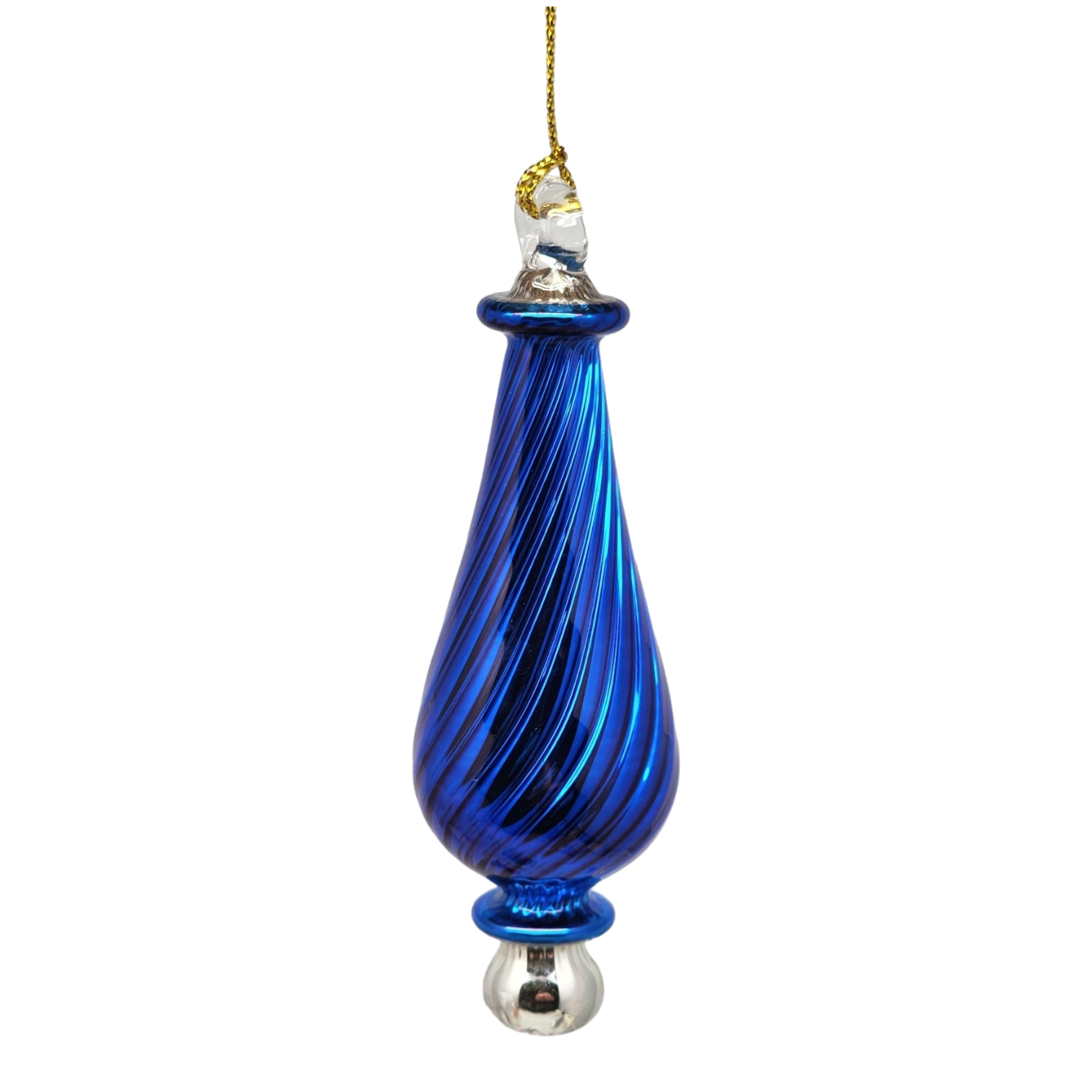 Shiny and Cute Egyptian Glass - Spiral Twist - Blue