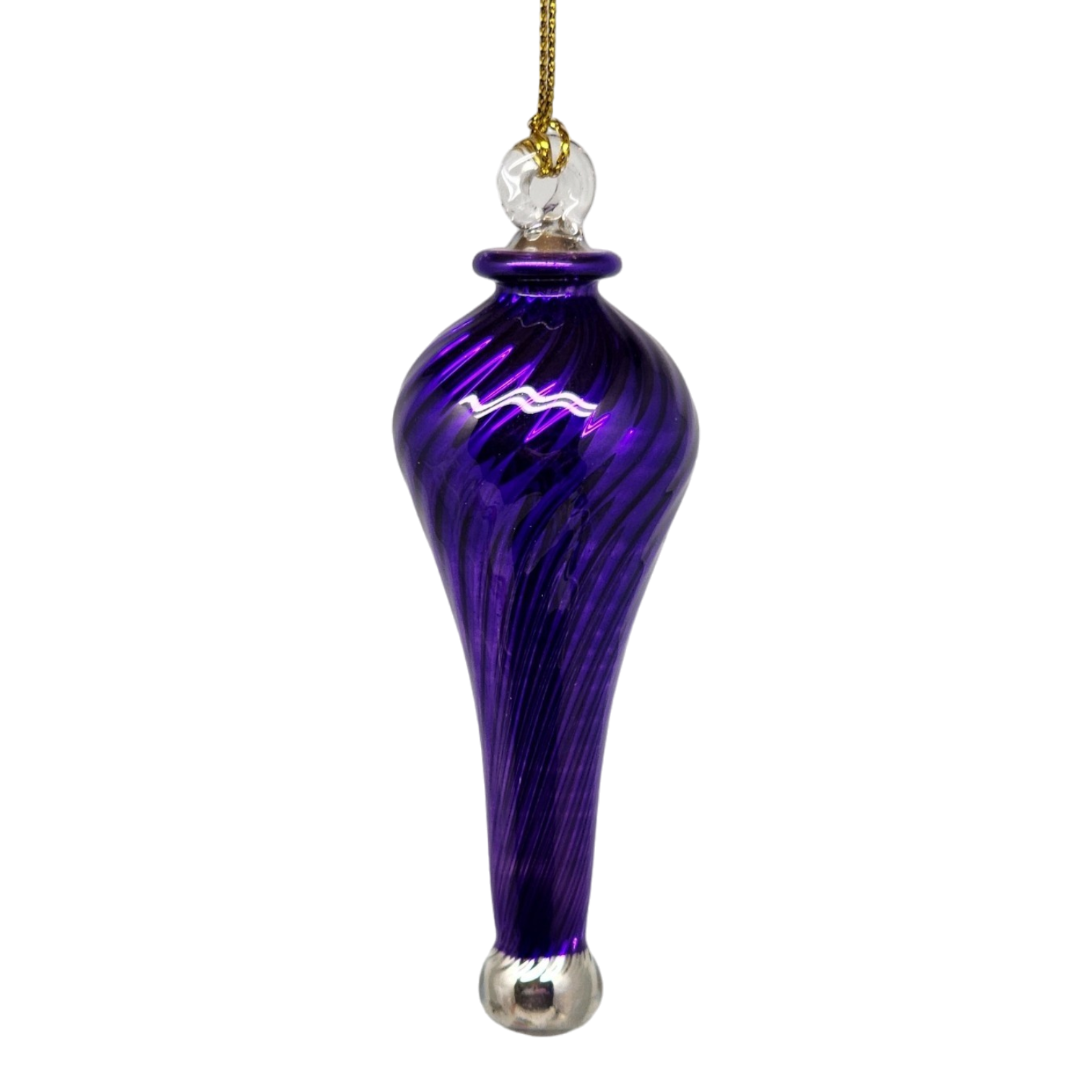 Shiny and Cute Egyptian Glass - Stretched Teardrop - Purple