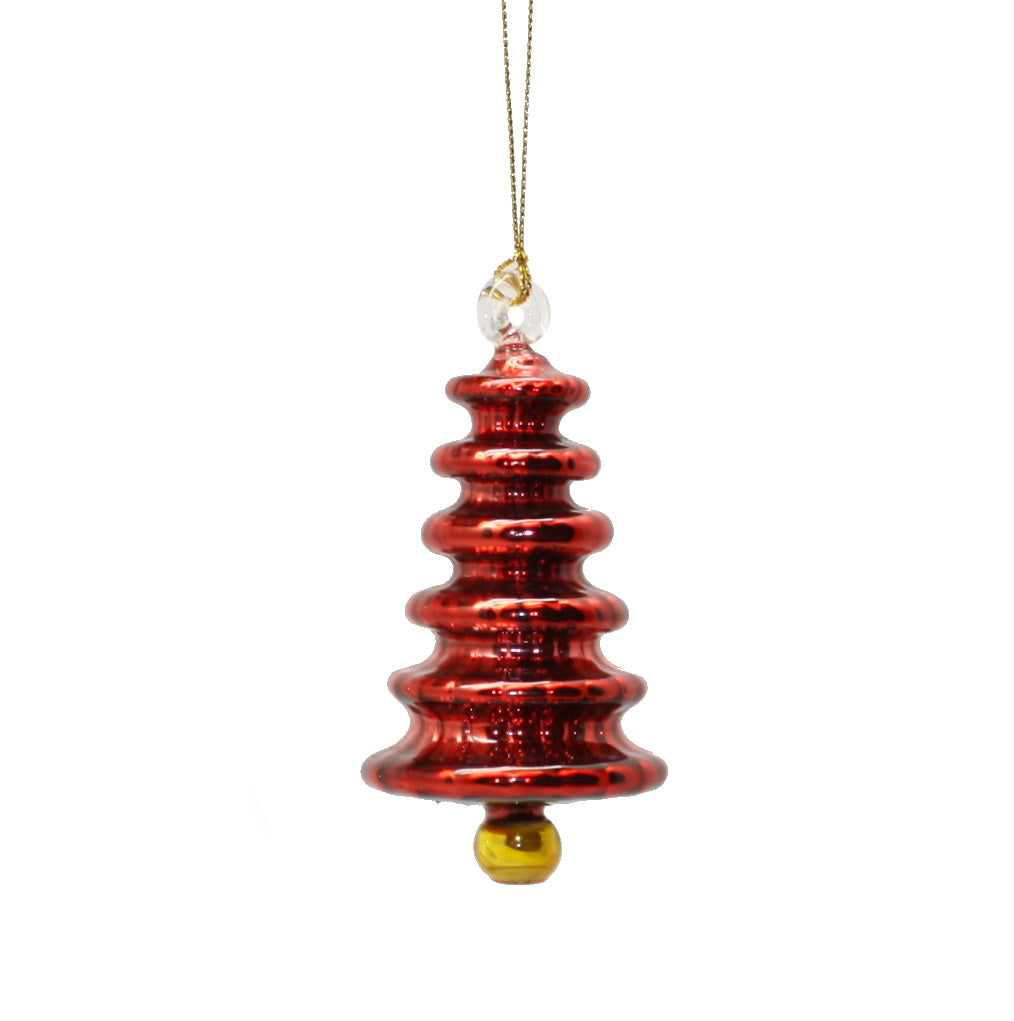 Shiny and Cute Egyptian Glass Tree Ornament - Red