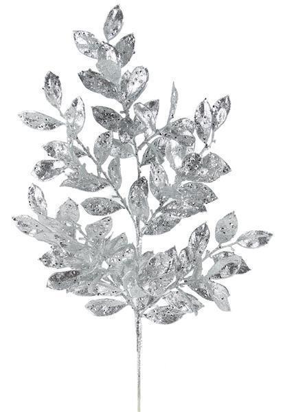 Silver Glitter Smilax Spray