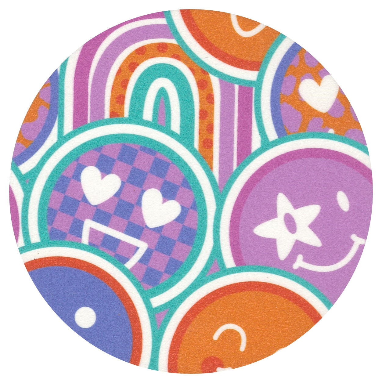 Sip Sip Hooray Coaster - Pastel Smiley Faces