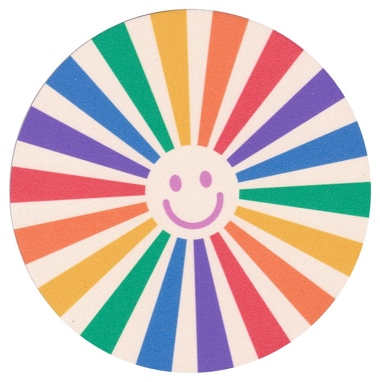 Sip Sip Hooray Coaster - Smiley Face Striped Beach Ball