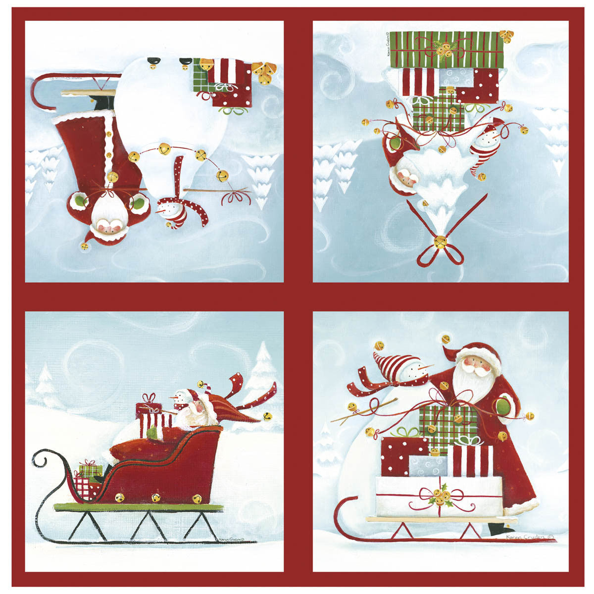 Sleigh Bells Luncheon Paper Napkin
