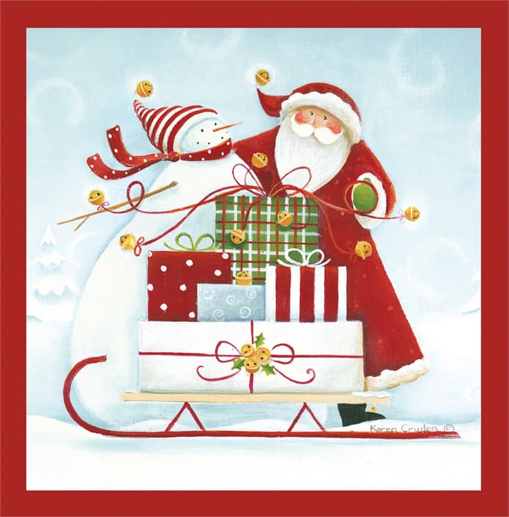 Sleigh Bells Luncheon Paper Napkin
