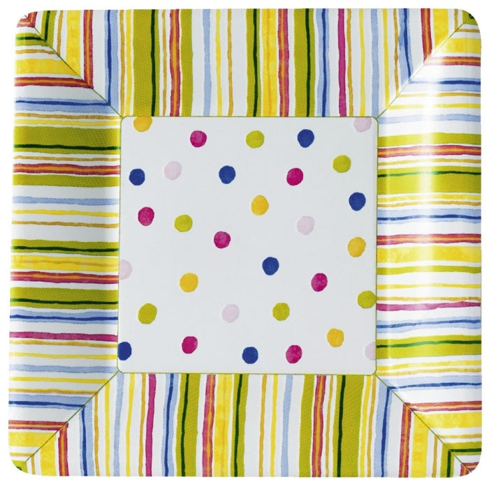 Smart Dots Square Paper Dinner Plate