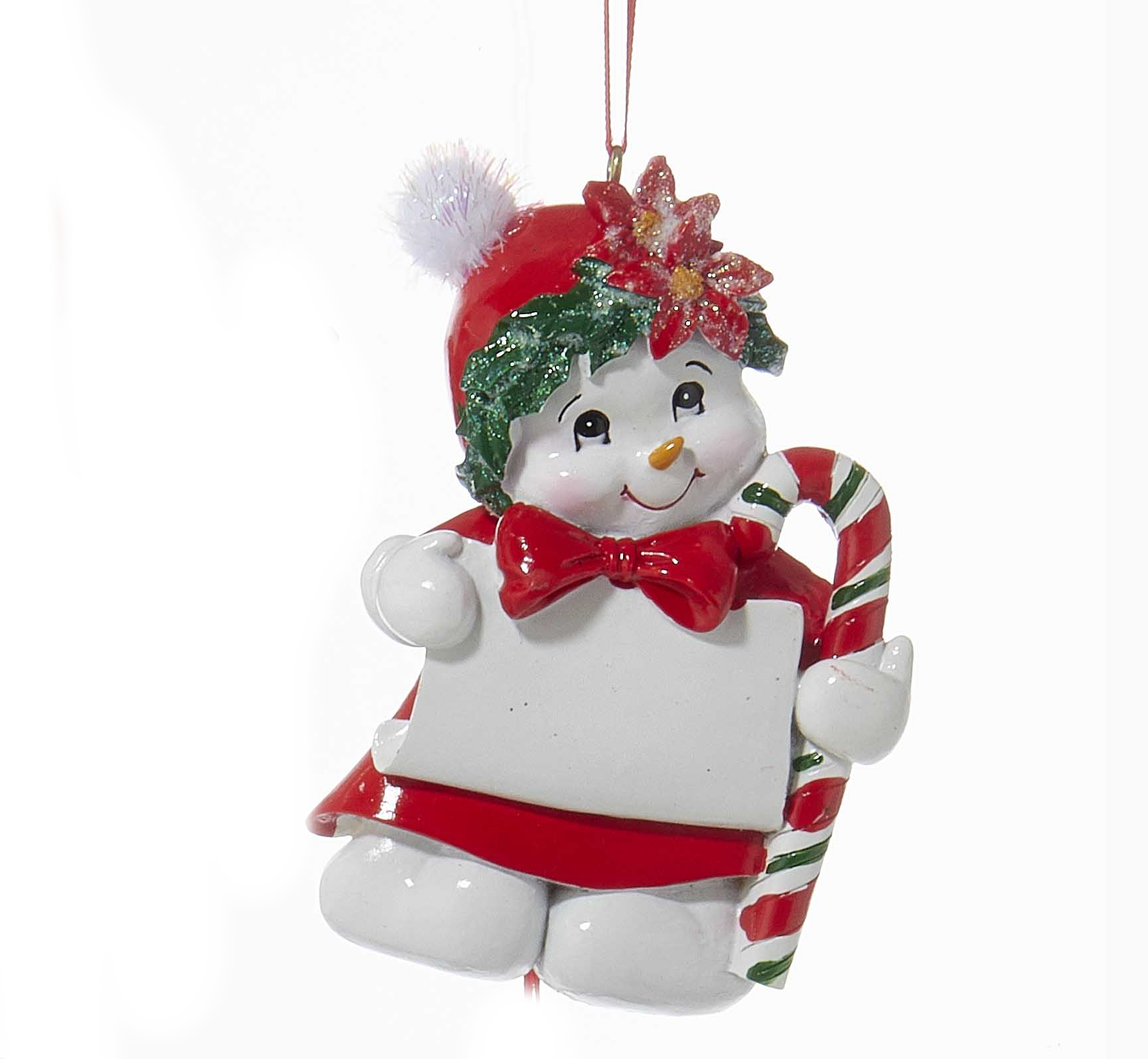 Snow Kid Ornament - Girl - Floral Hat