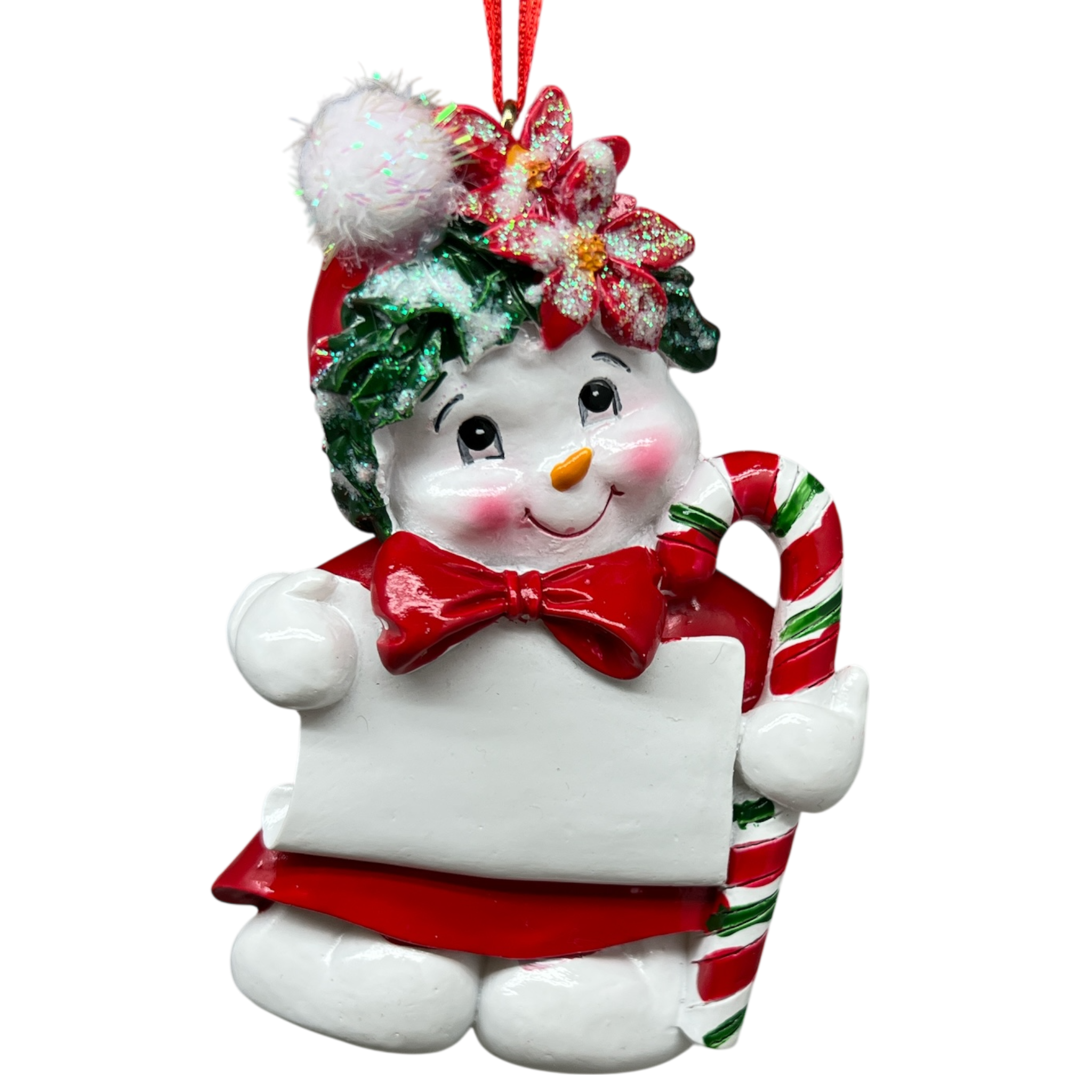 Snow Kid Ornament - Girl - Floral Hat