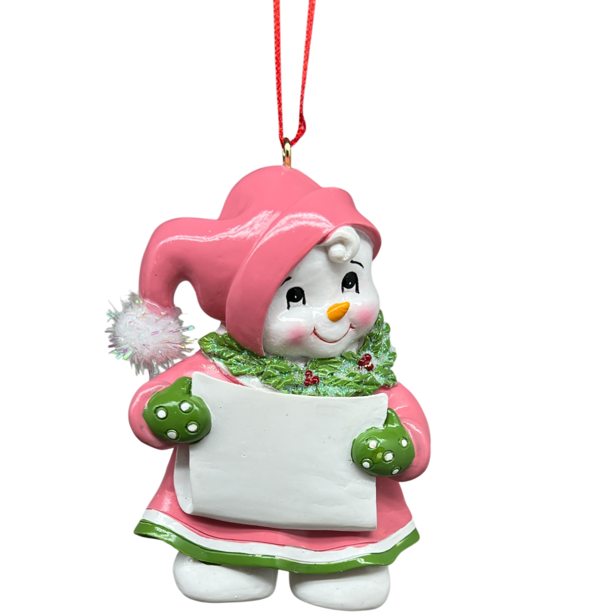 Snow Kid Ornament - Girl - Pink Hat