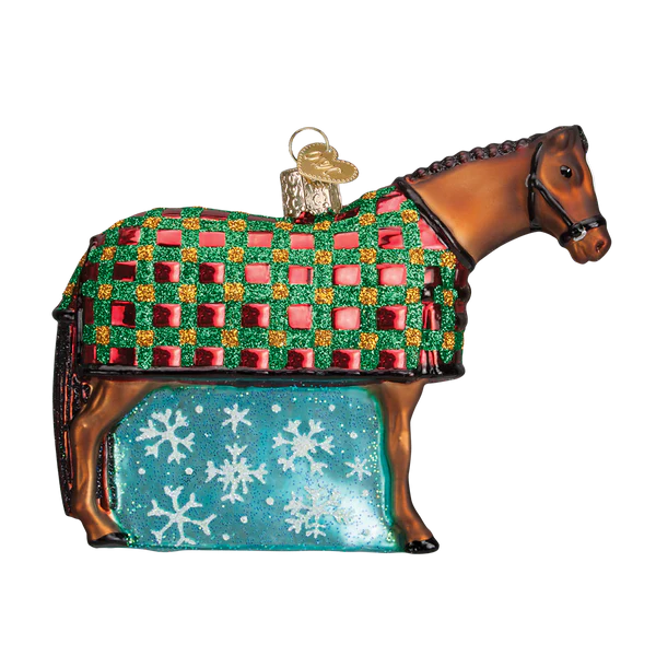 Snowflake Horse Glass Ornament