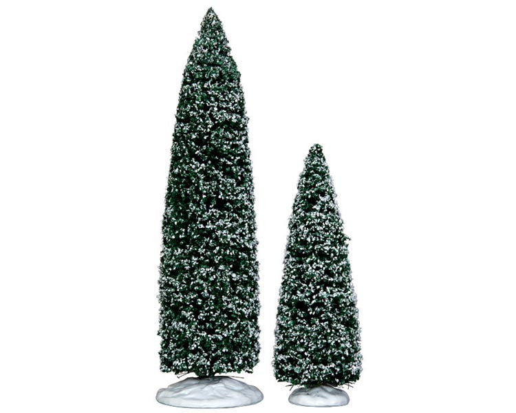 Snowy Juniper Tree, Large And Medium, Set Of 2