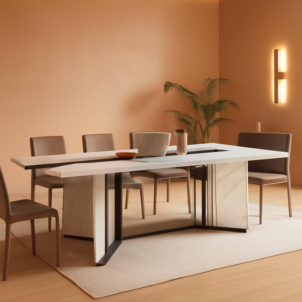 Solid Oak 71 Inch Dining Table With Waterproof Surface