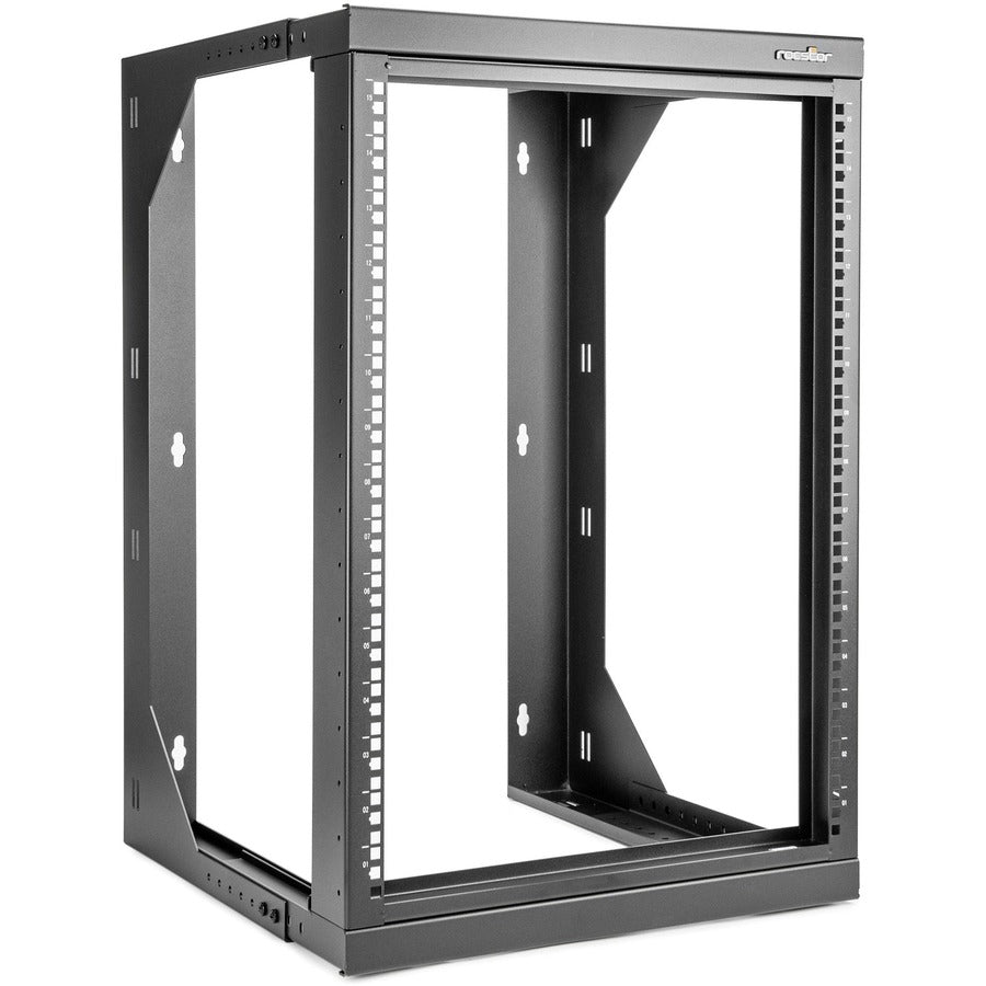 SolidRack 15U Wall Mount Rack - 2-Post Open Frame - Adjustable Depth 18-25.6" - Weight
