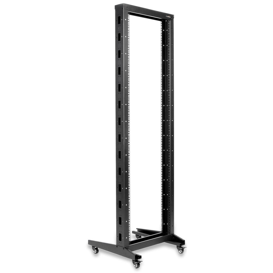 SolidRack 2-Post 42U Server Rack with Casters - Cold-rolled Steel CRS - For Server, LAN