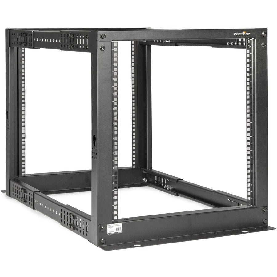 Solidrack 12U Open Frame Rack,4-Post Adjustable Depth Rack -Black