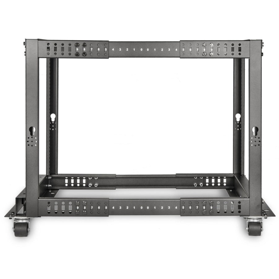 Solidrack 12U Open Frame Rack,4-Post Adjustable Depth Rack -Black