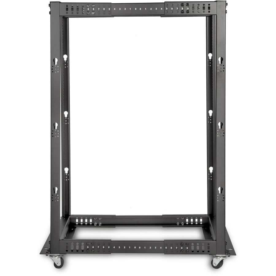 Solidrack 25U Open Frame Rack,4-Post Adjustable Depth Rack -Black