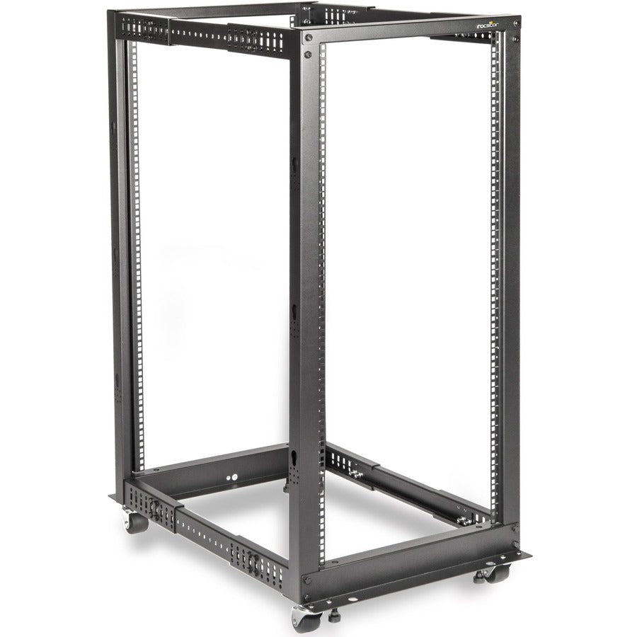 Solidrack 25U Open Frame Rack,4-Post Adjustable Depth Rack -Black