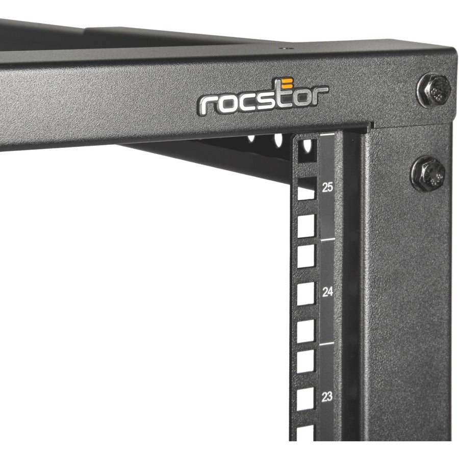 Solidrack 25U Open Frame Rack,4-Post Adjustable Depth Rack -Black