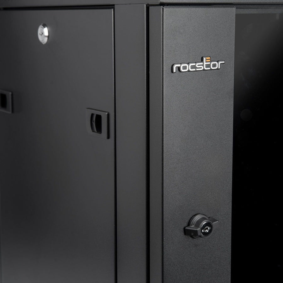 Solidrack 9U Rack Enclosure,Tempered Glass Window - Black