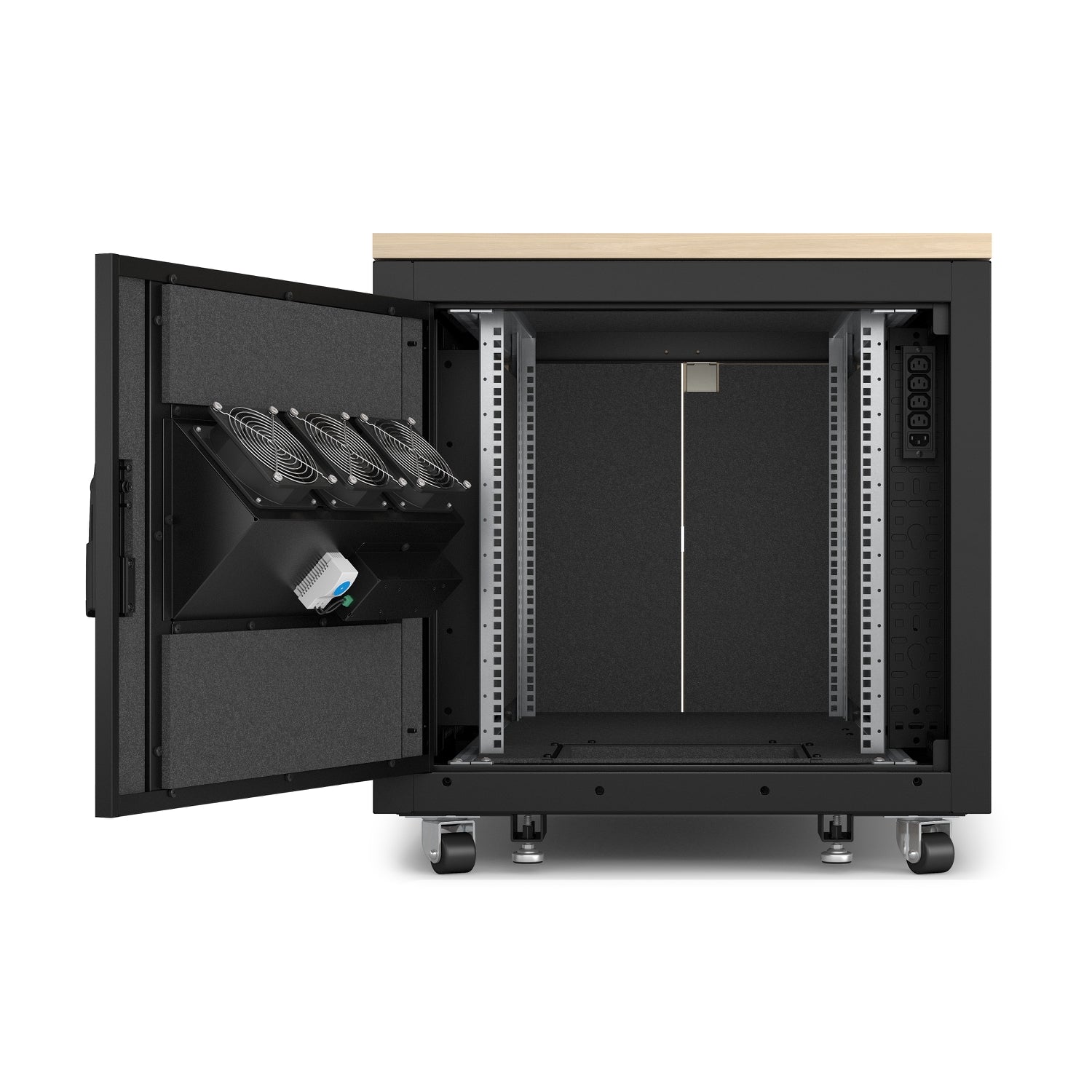 Soundproof Server Rack - APC NetShelter 12U Quiet Office Cabinet Maple | Tecisoft AR4012A