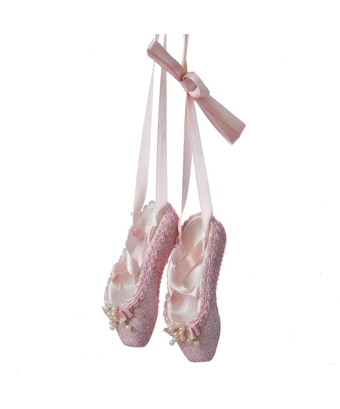 Sparkling Pink Glitter Ballet Shoes Ornament