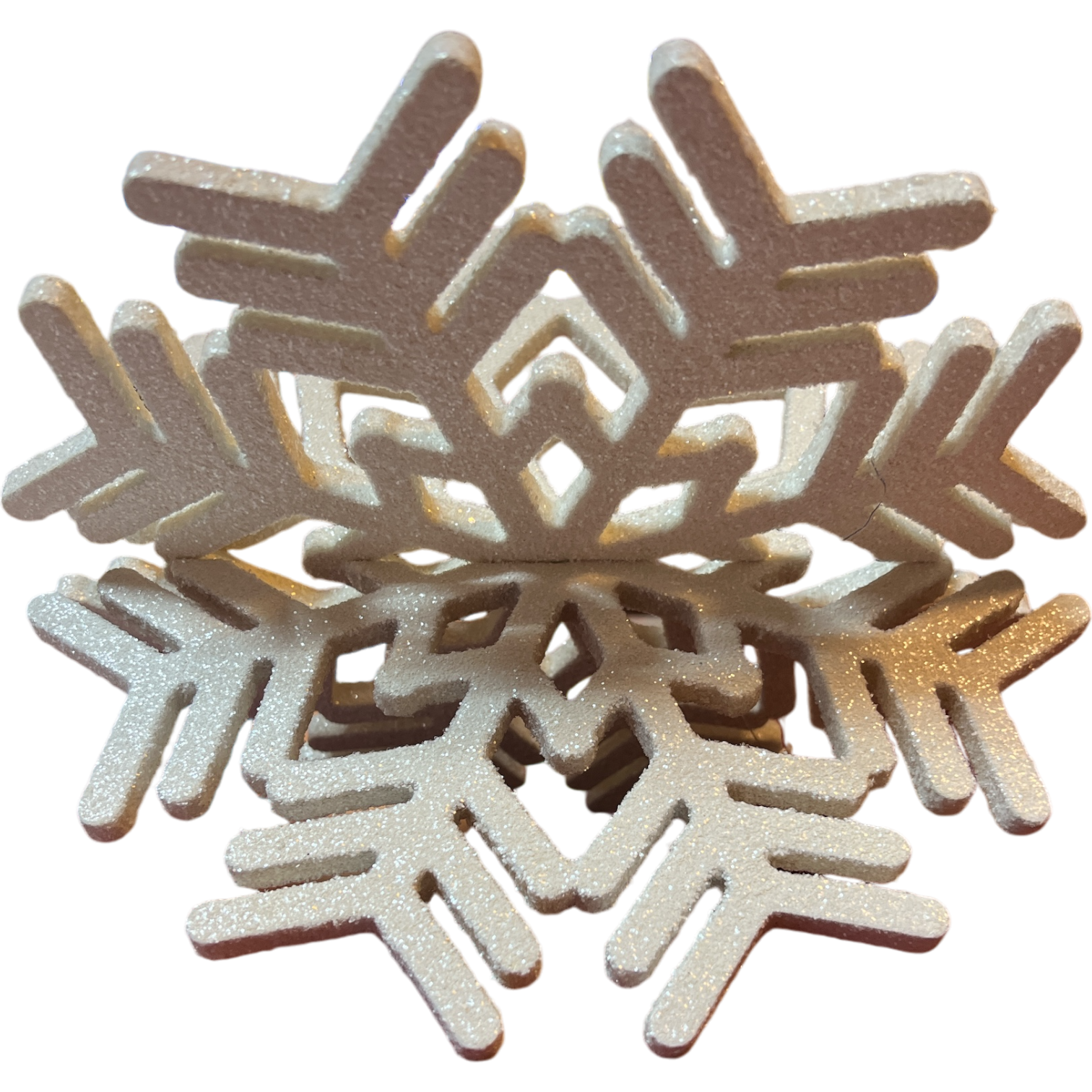 Sparkling Wood Snowflakes Large