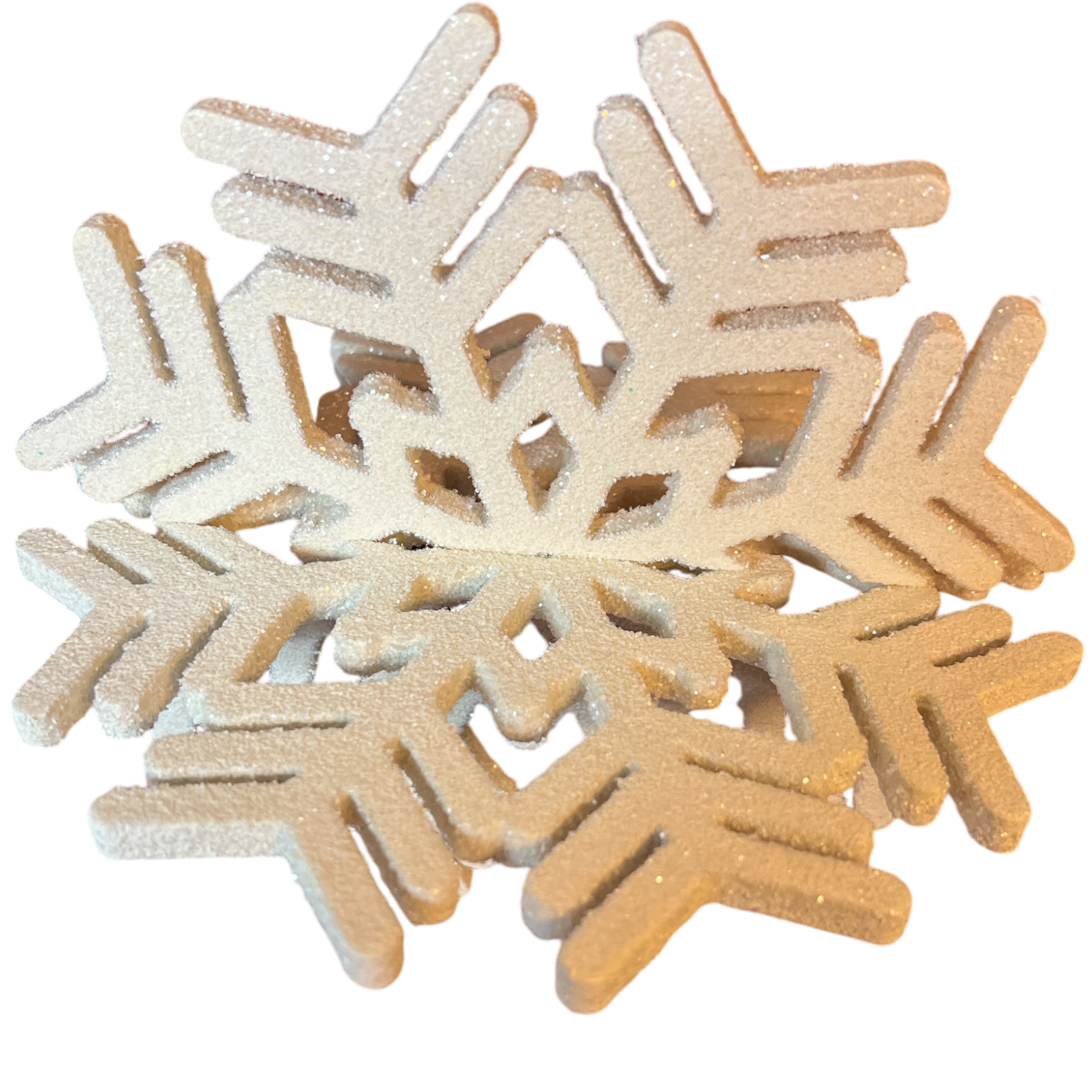 Sparkling Wood Snowflakes Medium