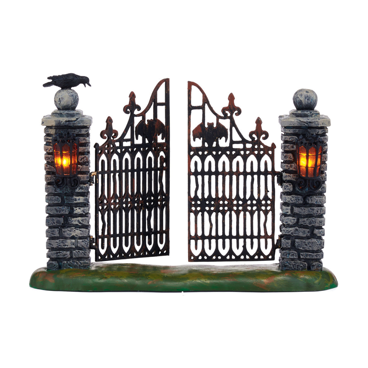 Spooky Wrought Iron Gate Halloween Village Accessory