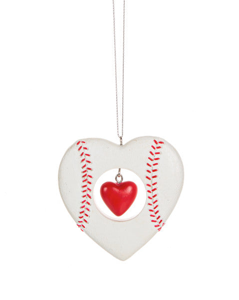 Sports Heart Ornament - Baseball