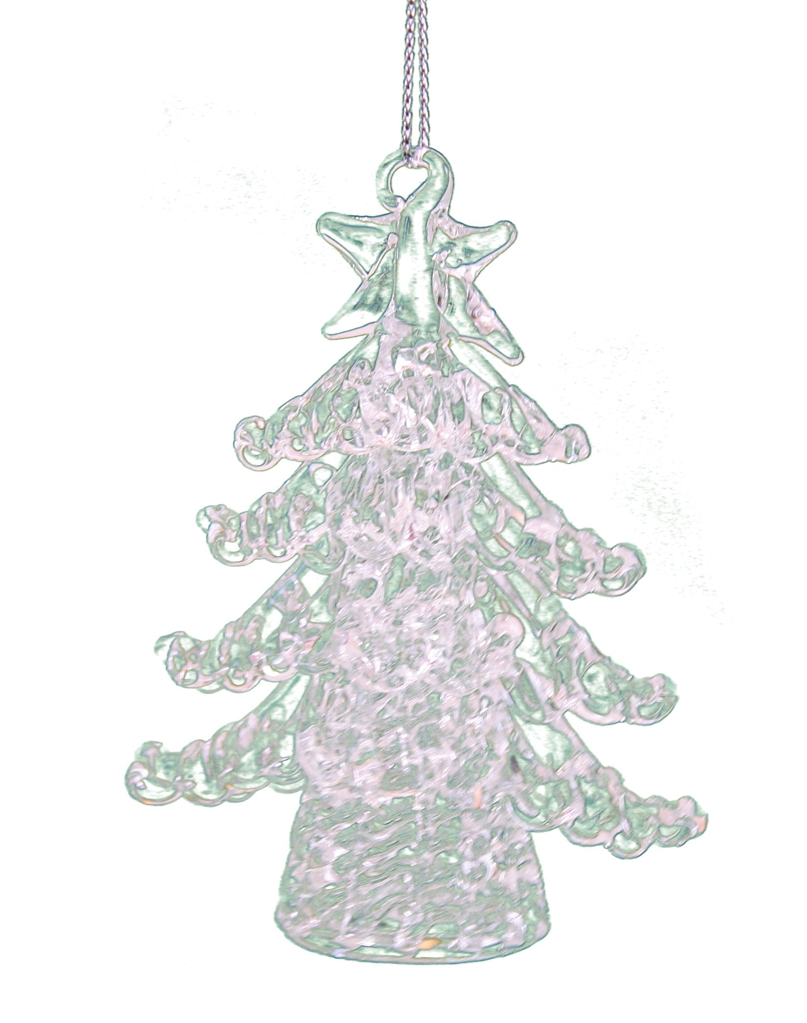 Spunglass Ornament - Clear Christmas Tree