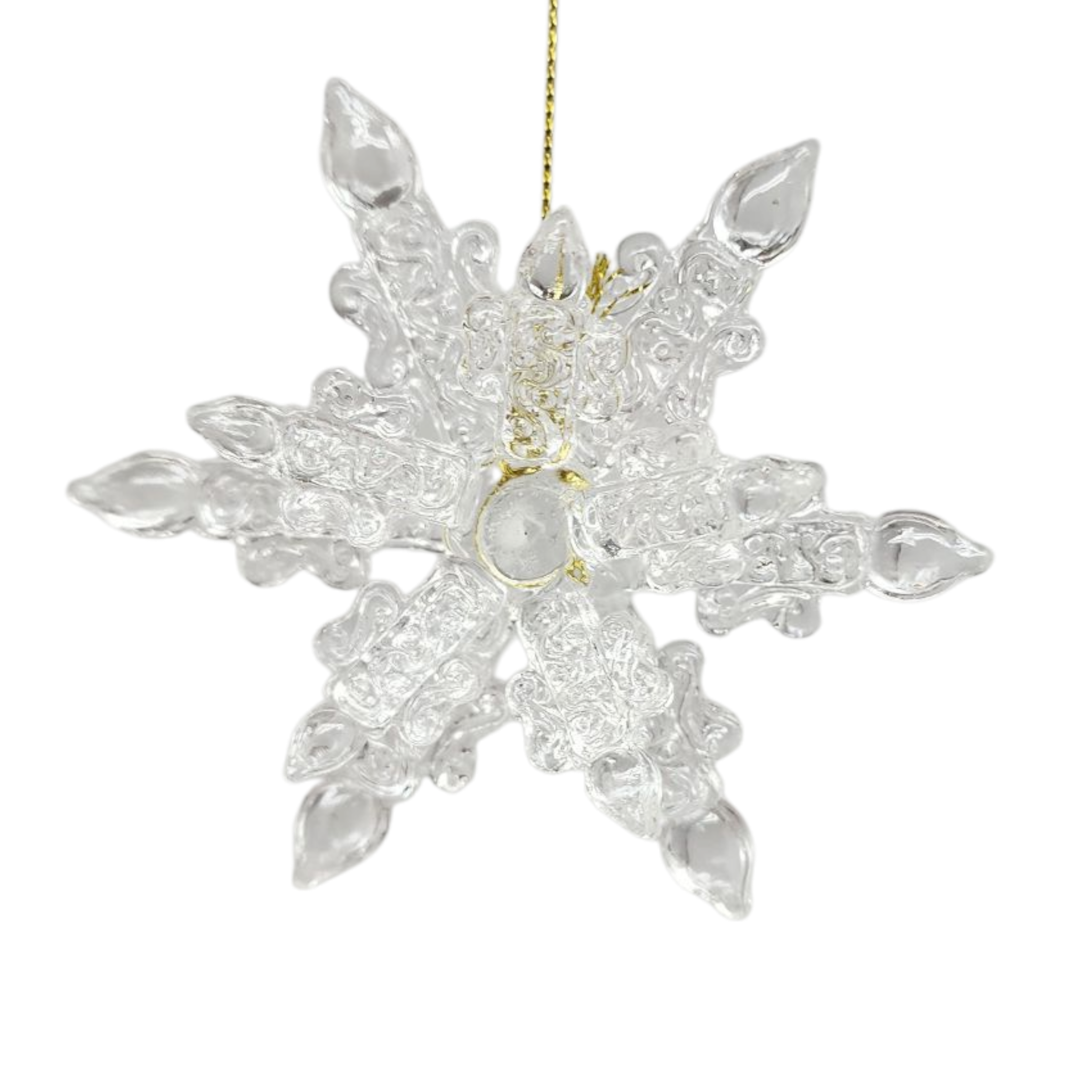 Spunglass Ornament - Clear Snowflake
