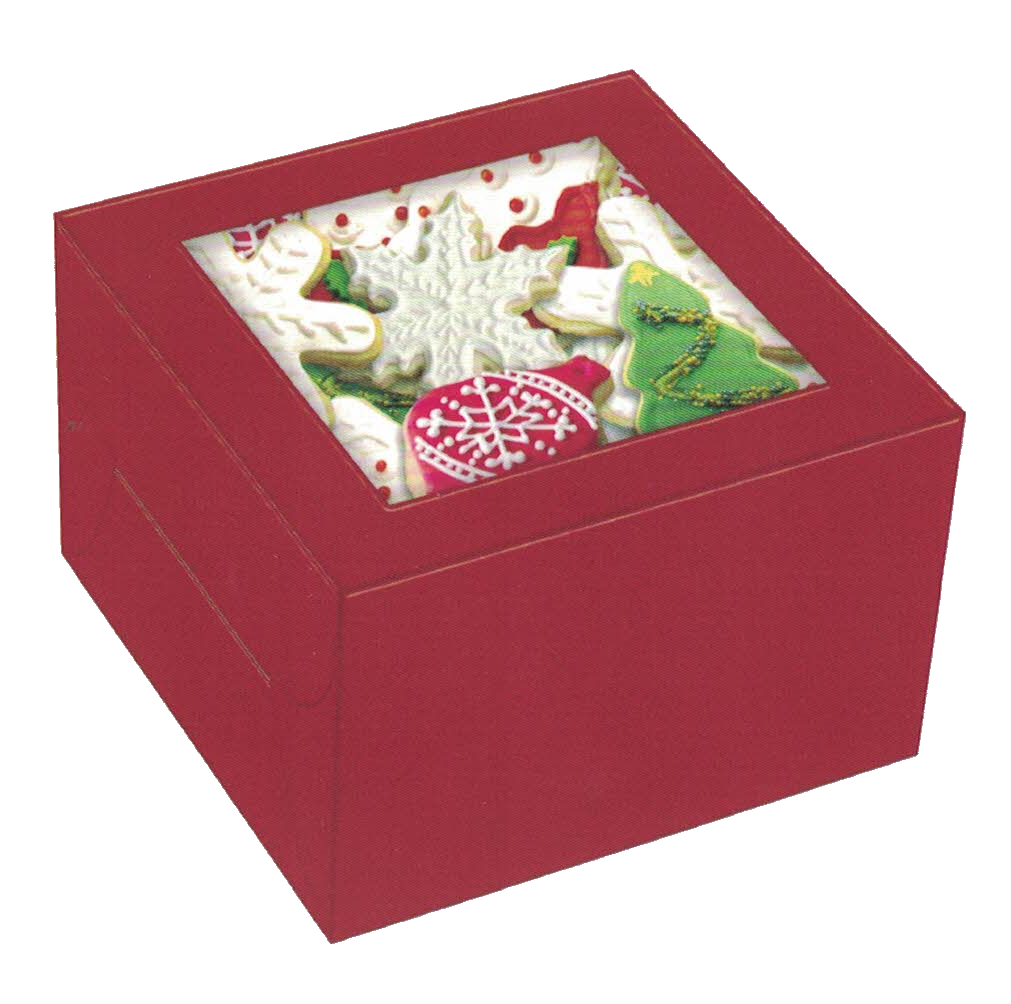 Square Cookie Box - 2 Pack - Red