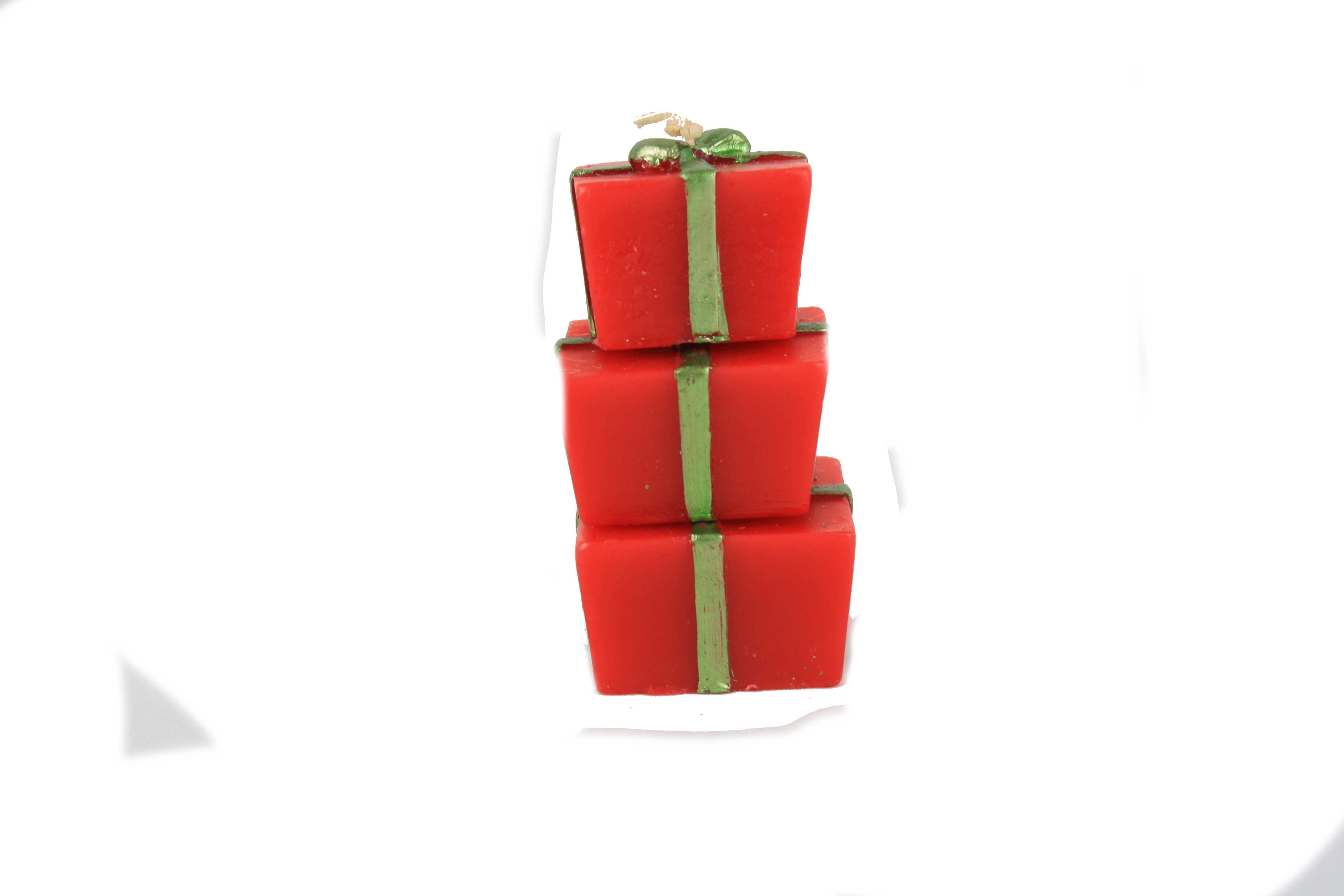 Stacking Gift Box Candle in Cello Bag - Red