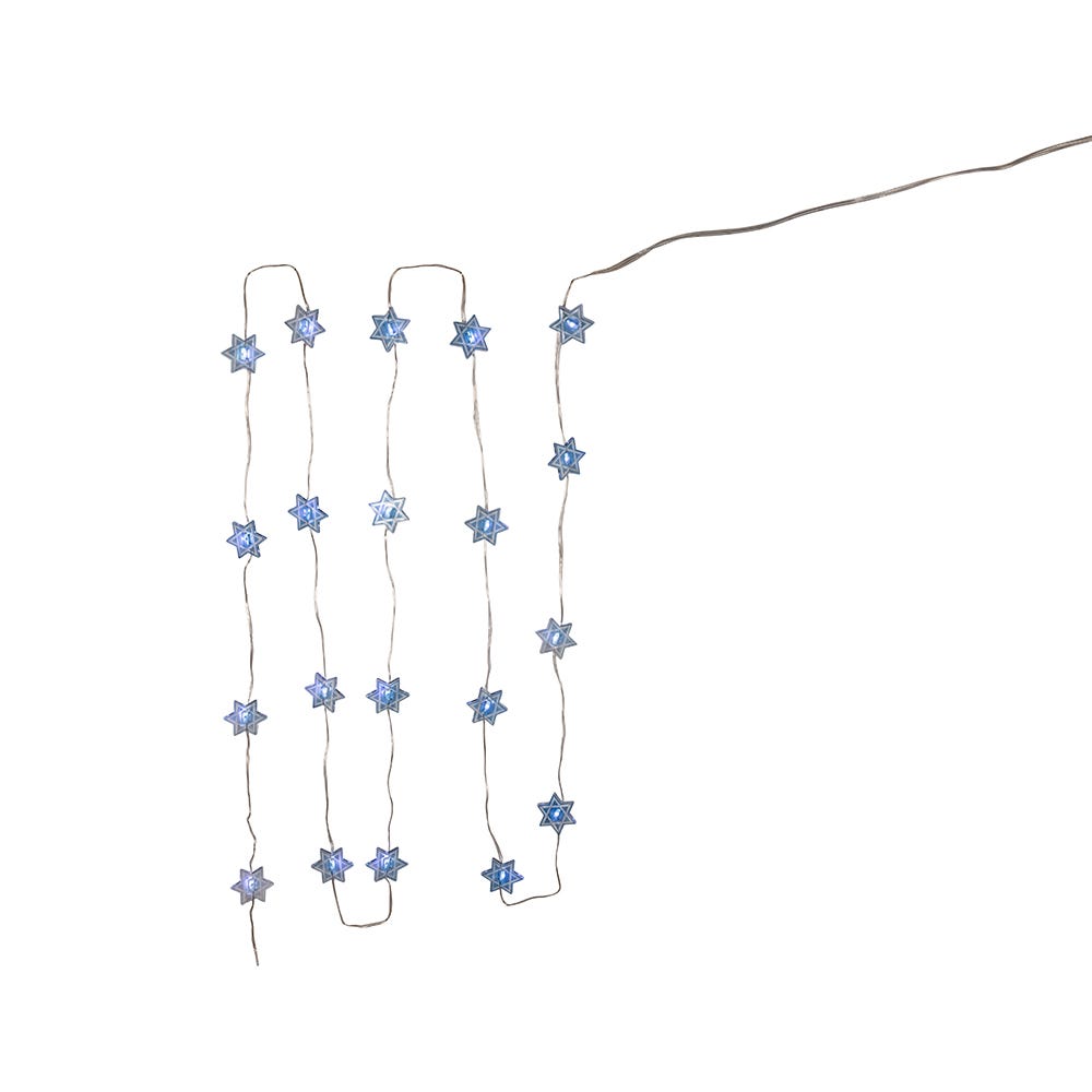 Star Of David Led Fairy Lights - 20 Lights - 9 Feet long