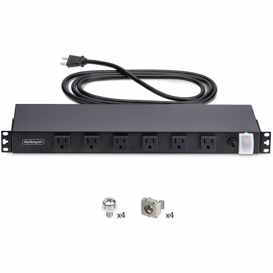 StarTech 1U 19in Rackmount PDU 12x NEMA 5-15R Right-Angle Outlets