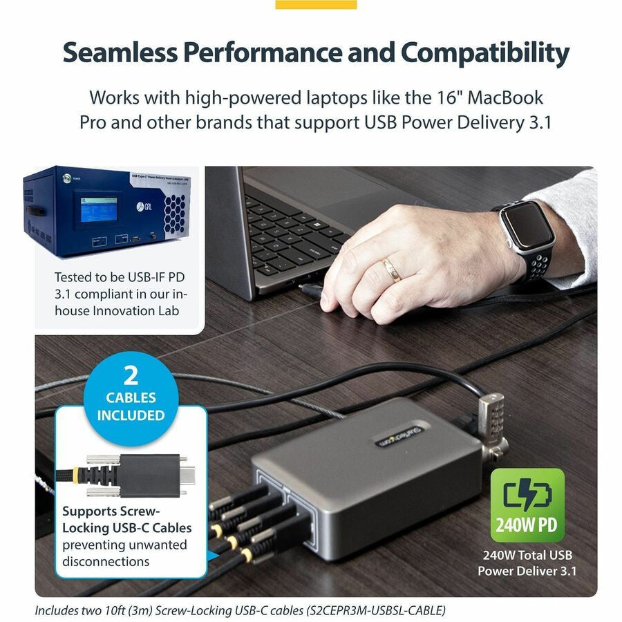 StarTech USB-C Desk Charger 240W PD 3.1 Fast Charge for Professionals
