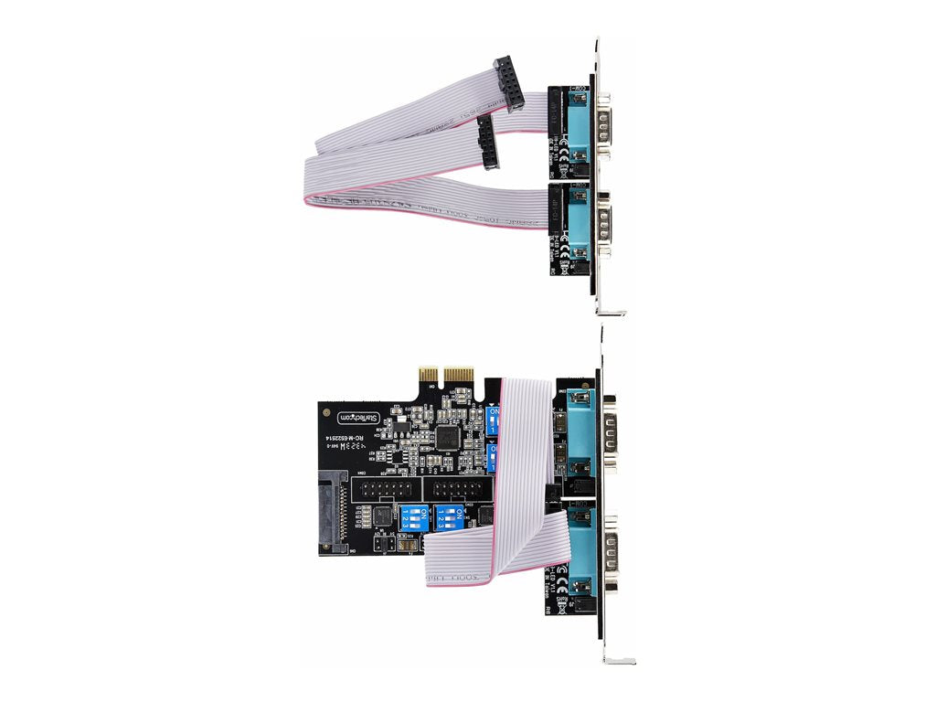 StarTech.com 4-Port Serial PCIe Card, Quad-Port PCI Express to RS232/RS422/RS485 (DB9) Serial Card, Low-Profile Bracket Incl., PS74ADF-SERIAL-CARD