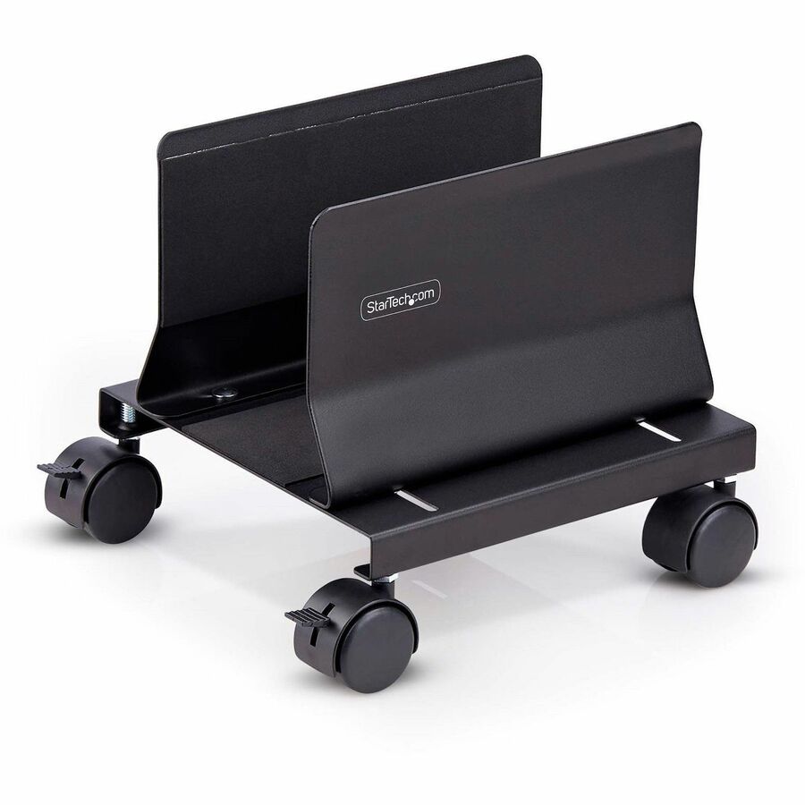 StarTech.com Computer Tower Cart, Rolling CPU Caddy on Wheels, Max Load 46.3lb/21kg, CPUMOBILESTND