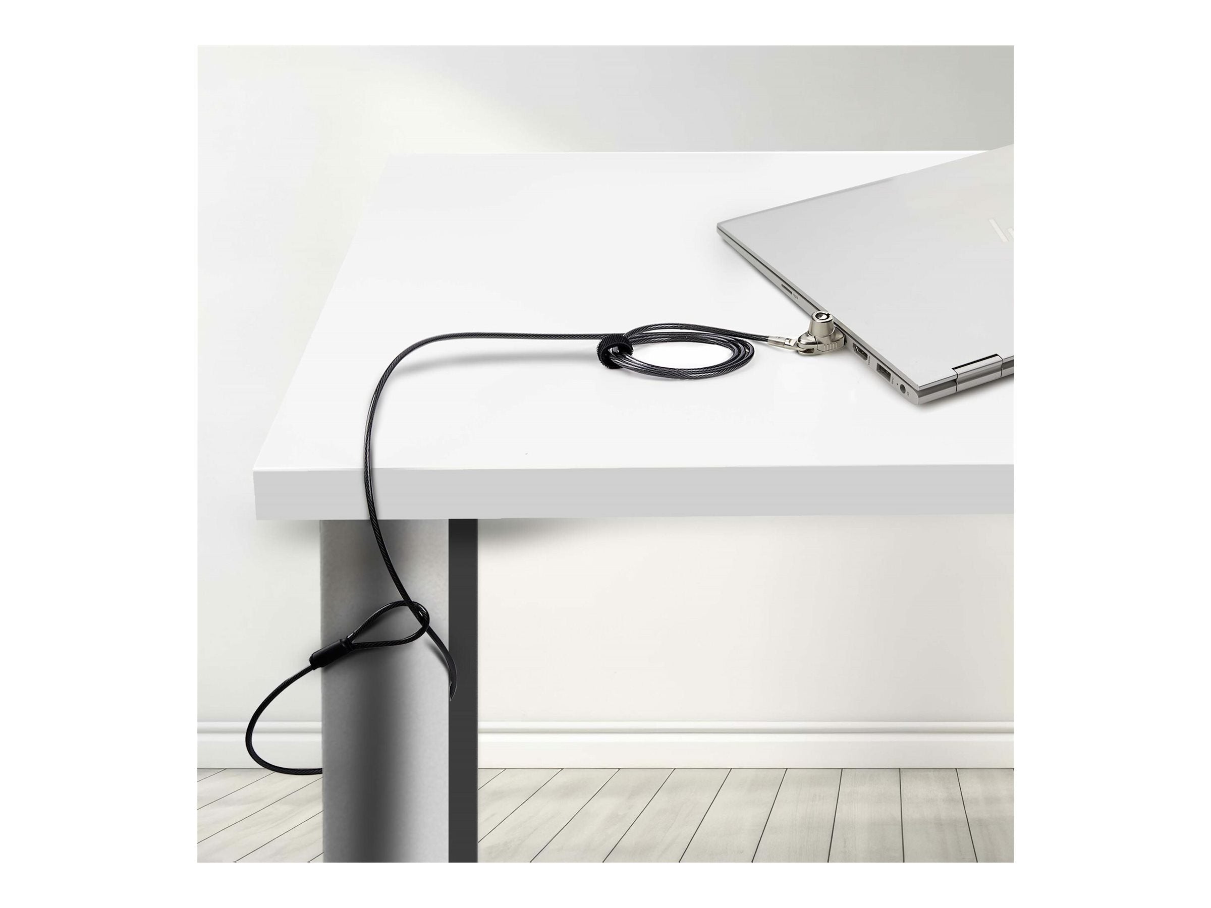 StarTech.com Slim Lock Noble Wedge Slot Compatible, 6.6ft Locking Cable - Security cable lock - anti-theft - 6.6 ft SNBLK-LAPTOP-LOCK