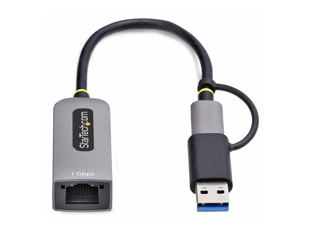 StarTech.com USB-C to Ethernet Adapter w/USB-A Adapter, Realtek RTL8153B - Network adapter - USB-C 3.2 Gen 1 - Gigabit Ethernet C21GA-USB-ETHERNET